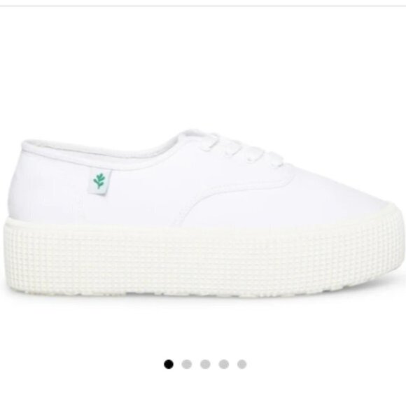 COOL PLANET BY STEVE MADDEN STREAM WHITE FABRIC PLATFORM SNEAKERS 7.5 - Picture 5 of 14